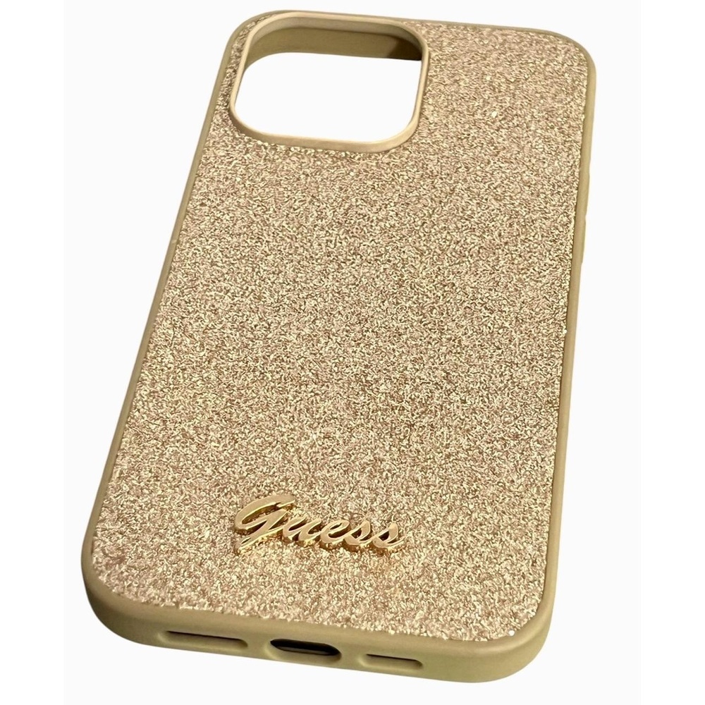 Guess Hard Case iPhone 14 Pro Max Gold Glitter Slim Protective
